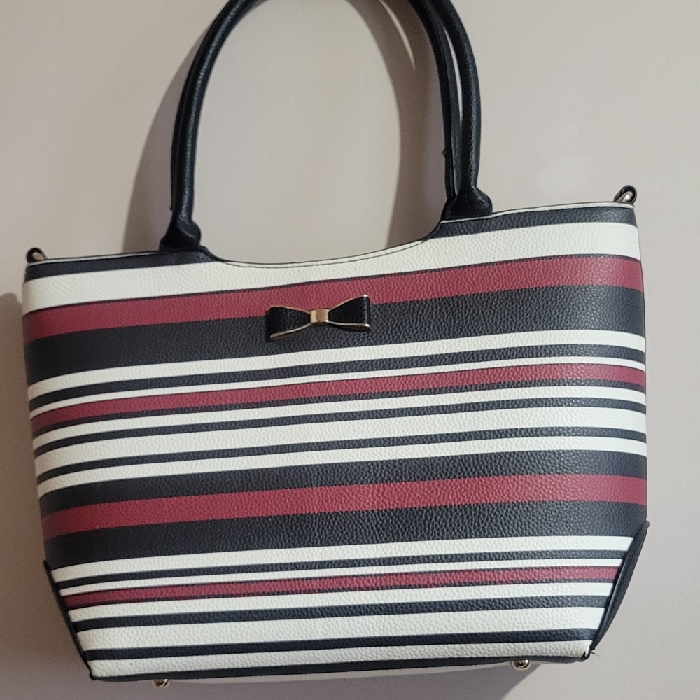 Large Eye Popping Striped  Handbag